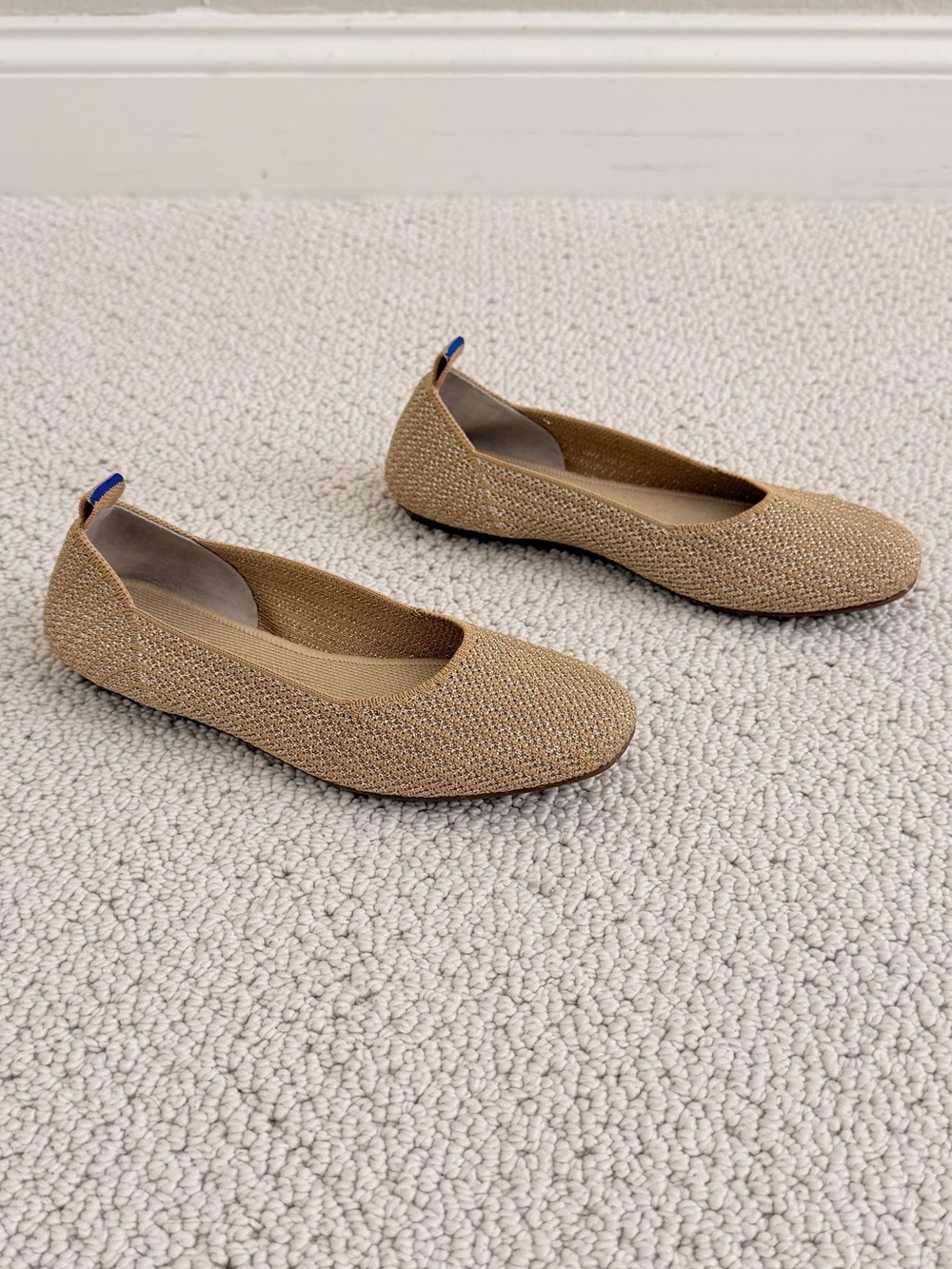 Rothy’s Tan & Metallic Gold Ballet Flats - Picture 4 of 14